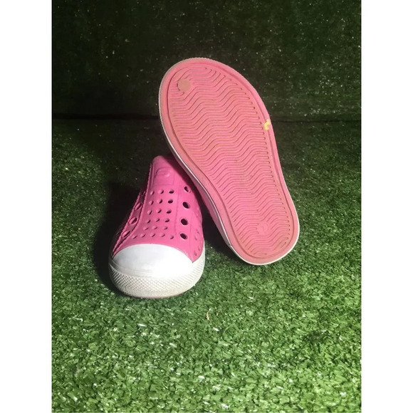 Kids Skechers sandals size 7c 86958 pink/white rubber cap toe shoes water - Picture 5 of 6